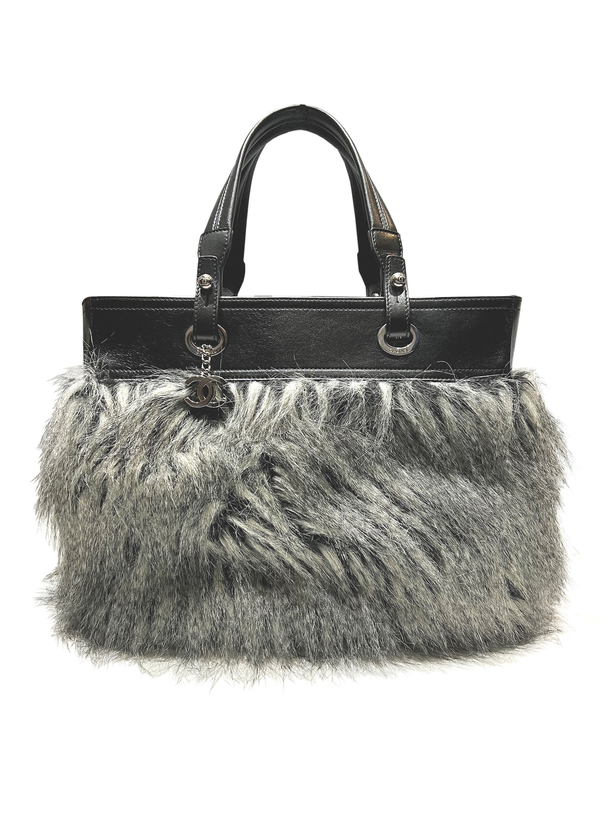 CHANEL シャネル パリビアリッツ ファー トートバッグMM【中古】