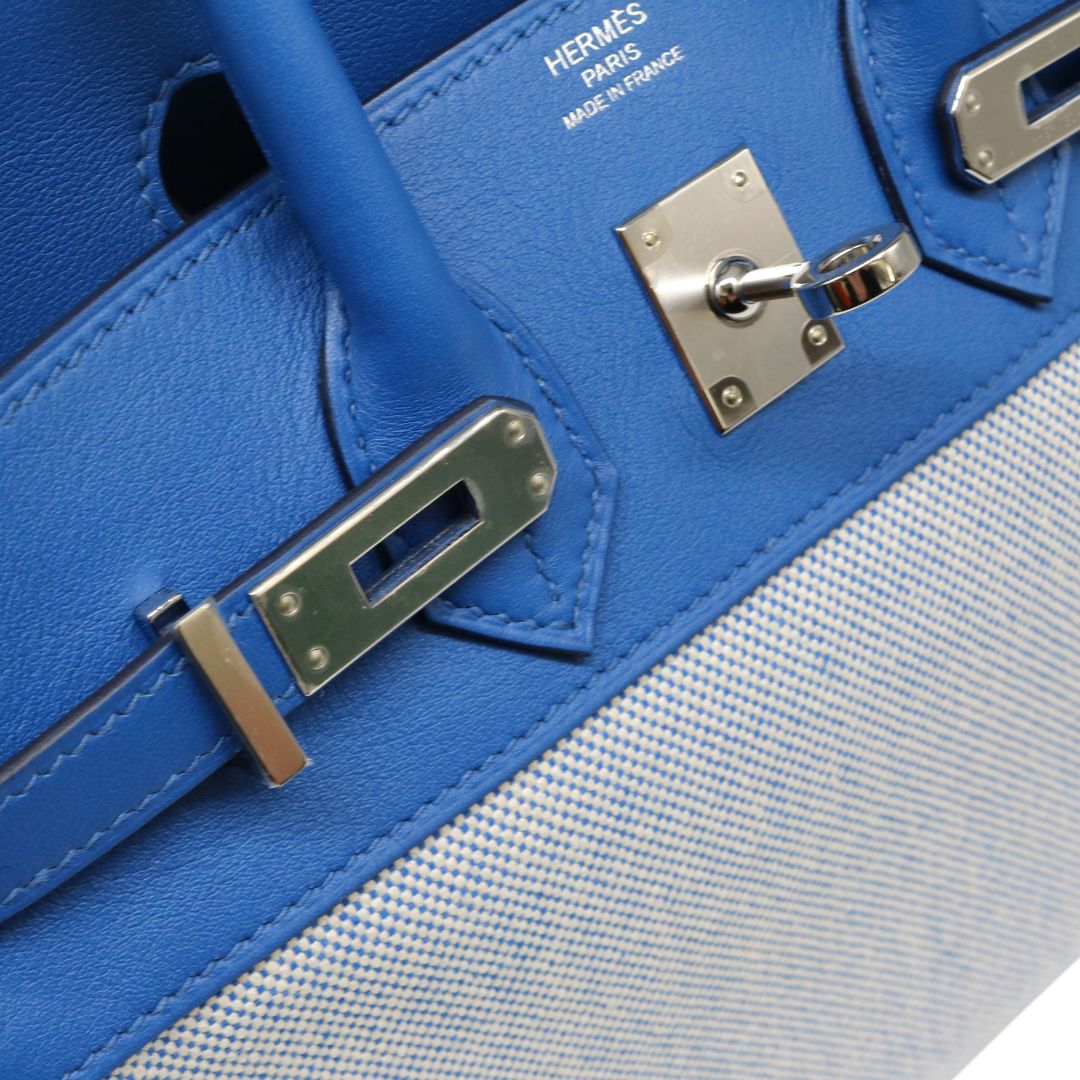 バーキン 25<br>スイフト×トワルアッシュ<br>ブルーフランス×エクリュ・ブルービルー<br>シルバー金具<br>【USED】