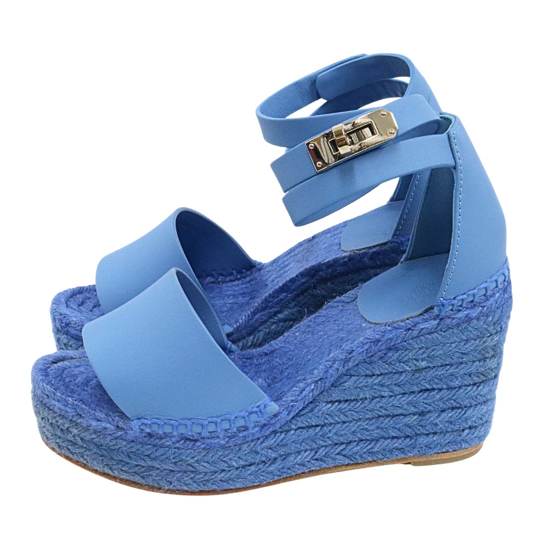 エスパドリーユ ティヴォリ<br>レザー×キャンバス<br>ブルー系<br>【USED】