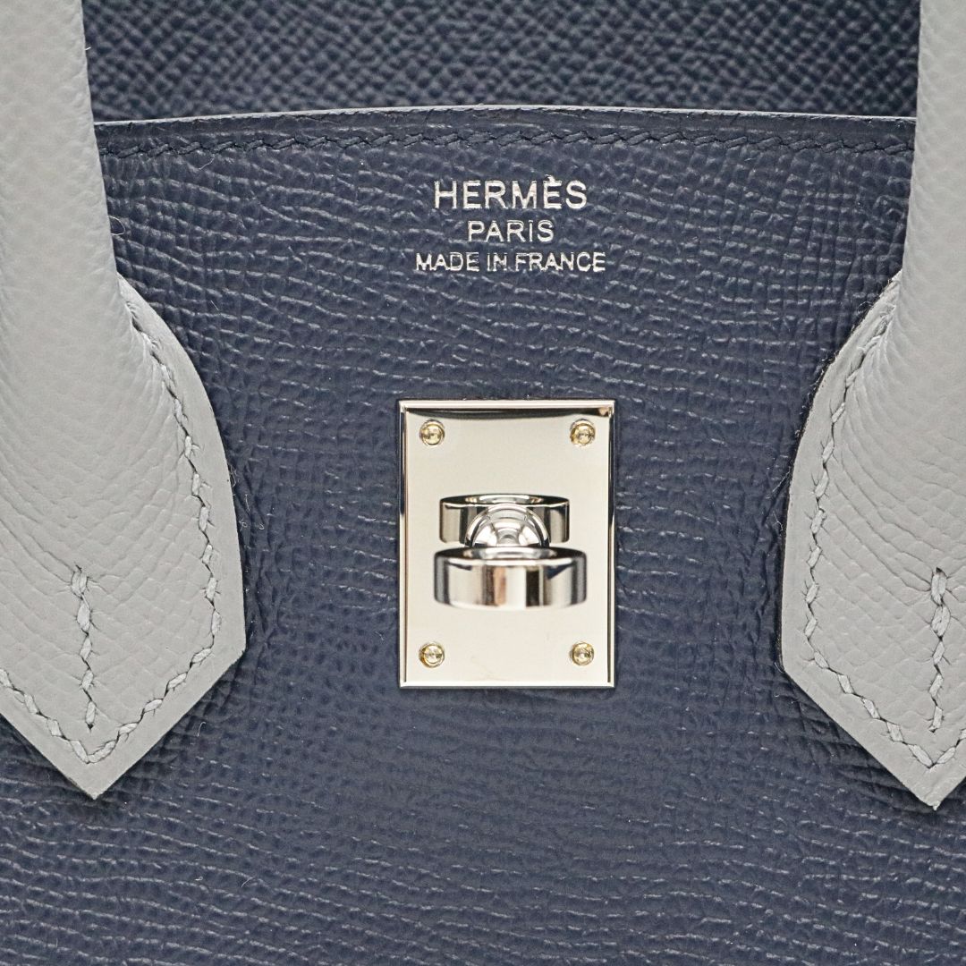 バーキン25 トリコロール<br>ヴォーエプソン<br>ブルーアビス/ブルータイ/<br>グリパンタン/シルバー金具<br>【NEW】