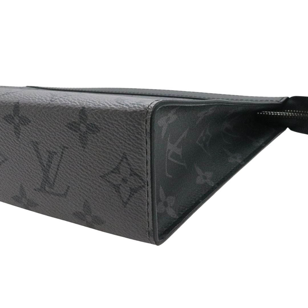 ポシェット・ヴォワヤージュ<br>モノグラム・エクリプス<br>キャンバス/リバース キャンバス<br>レザー<br>グレー/シルバー金具<br>【USED】