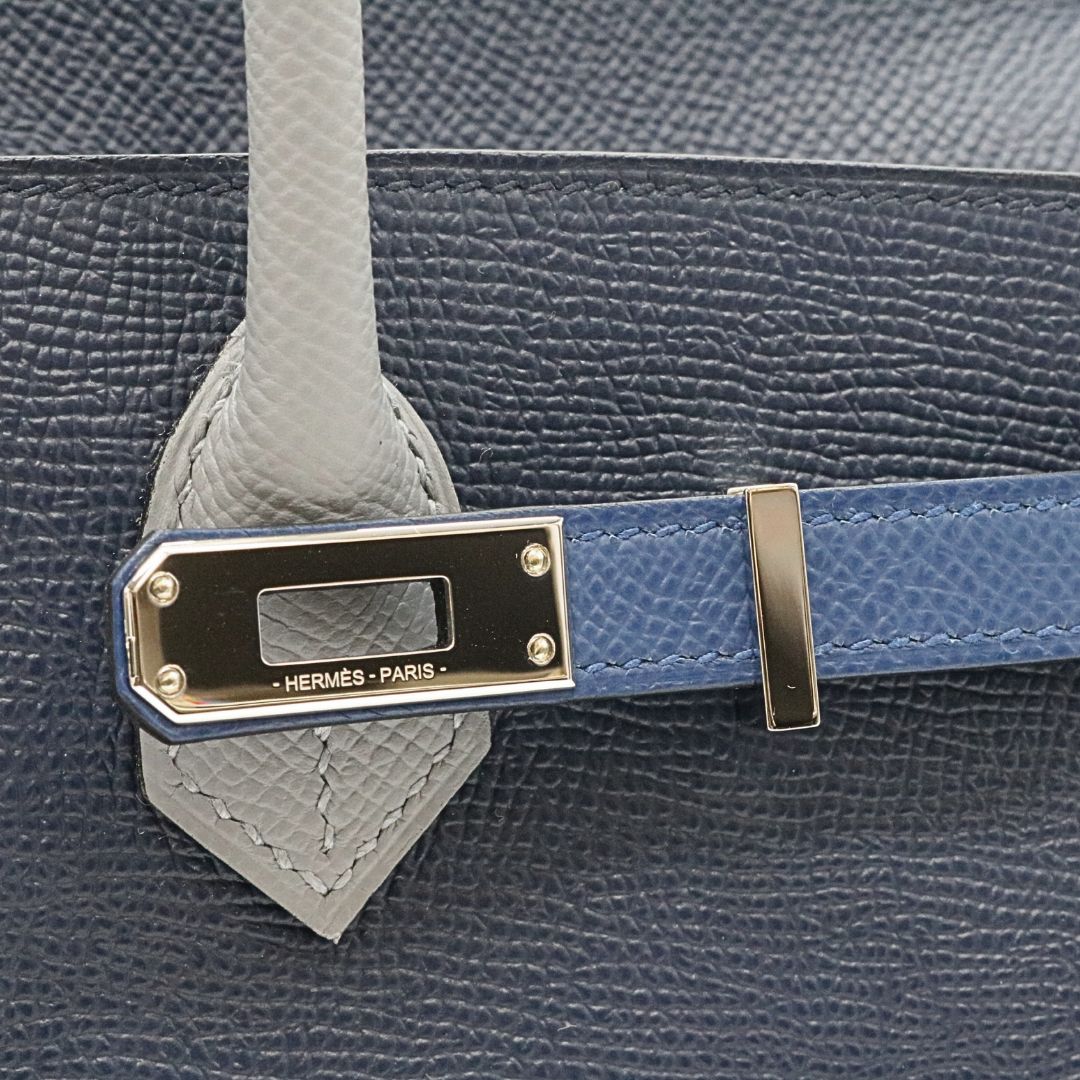 バーキン25 トリコロール<br>ヴォーエプソン<br>ブルーアビス/ブルータイ/<br>グリパンタン/シルバー金具<br>【NEW】