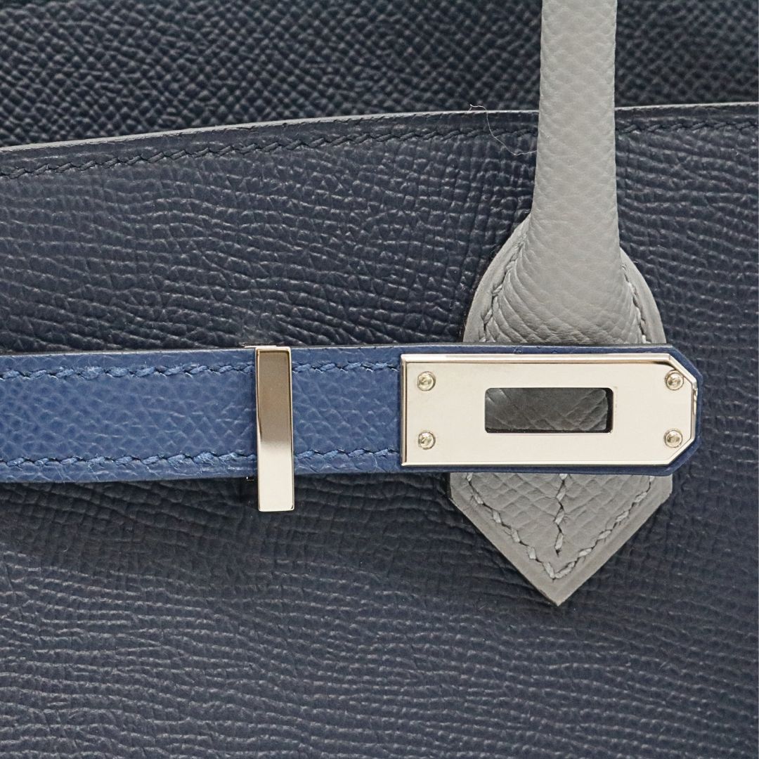 バーキン25 トリコロール<br>ヴォーエプソン<br>ブルーアビス/ブルータイ/<br>グリパンタン/シルバー金具<br>【NEW】