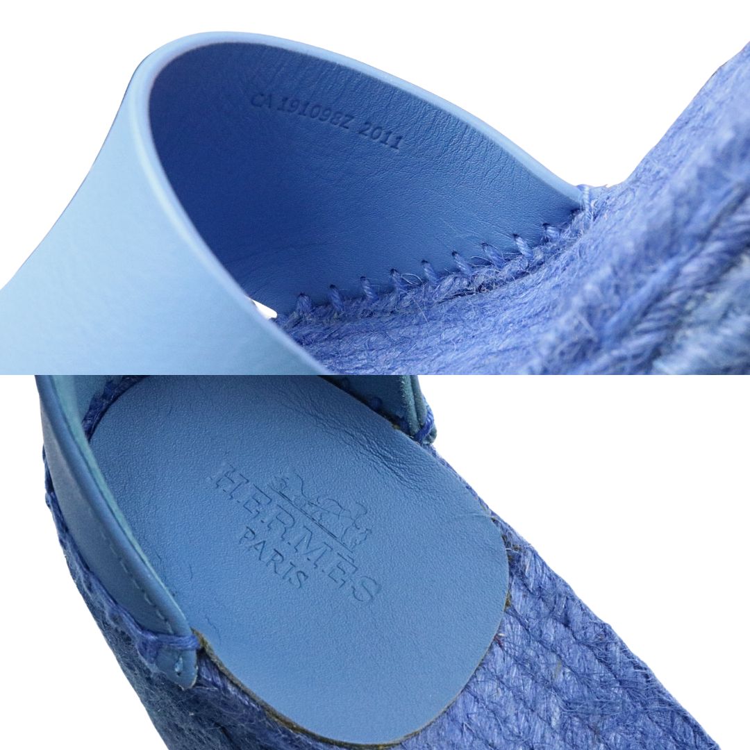 エスパドリーユ ティヴォリ<br>レザー×キャンバス<br>ブルー系<br>【USED】