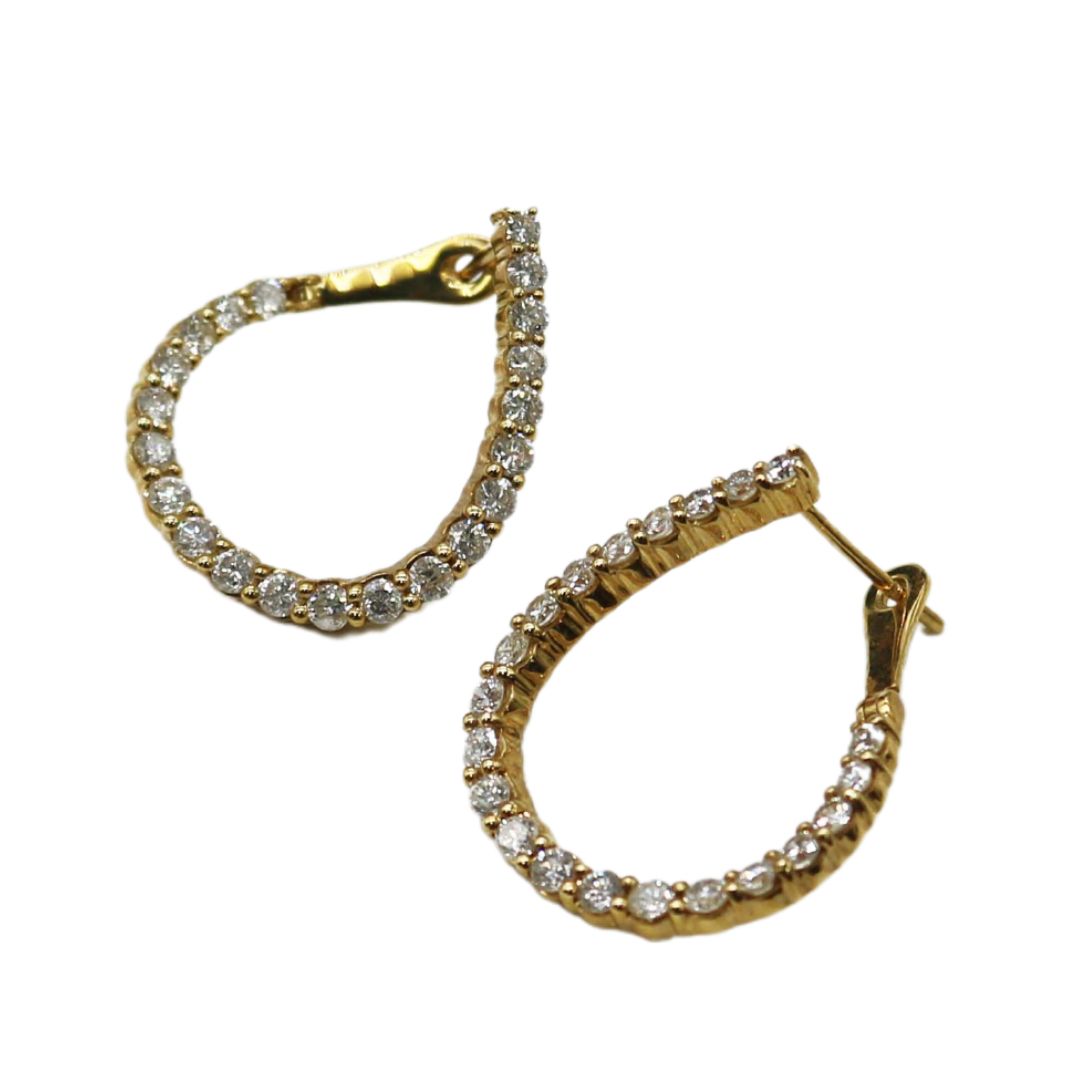 K18YG/D0.05ct<BR>ドロップダイヤモンド ピアス<BR>【NEW】