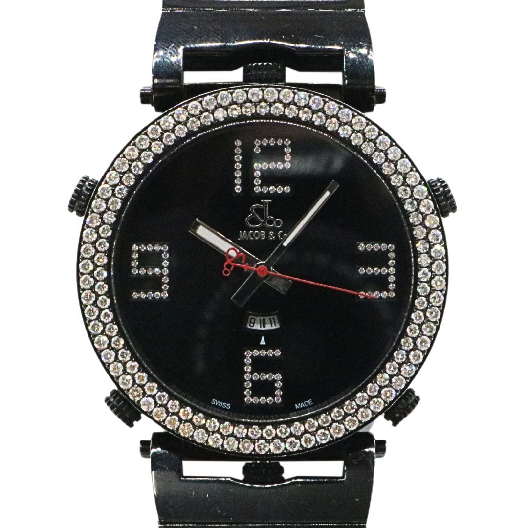 JACOB&CO【ジェイコブ】<br>6タイムゾーン<br>JC-LG1BKD<br>ブラック/シェル×ダイヤルインダイヤ文字盤【USED】