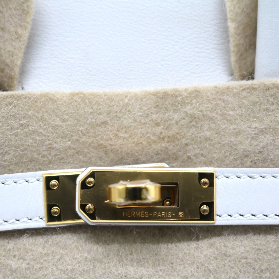 HERMES【エルメス】<br>バーキン25<br>ヴォースイフト<br>ニューホワイト/ゴールド金具【NEW】