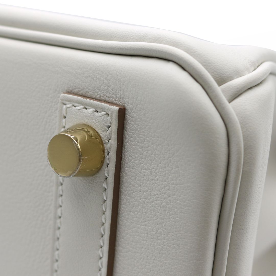 HERMES【エルメス】<br>バーキン25<br>ヴォースイフト<br>ニューホワイト/ゴールド金具【NEW】