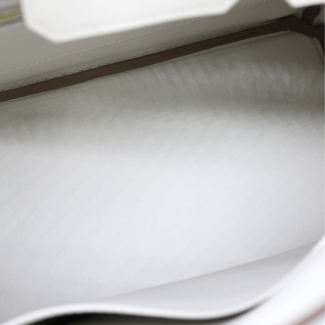 HERMES【エルメス】<br>バーキン25<br>ヴォースイフト<br>ニューホワイト/ゴールド金具【NEW】