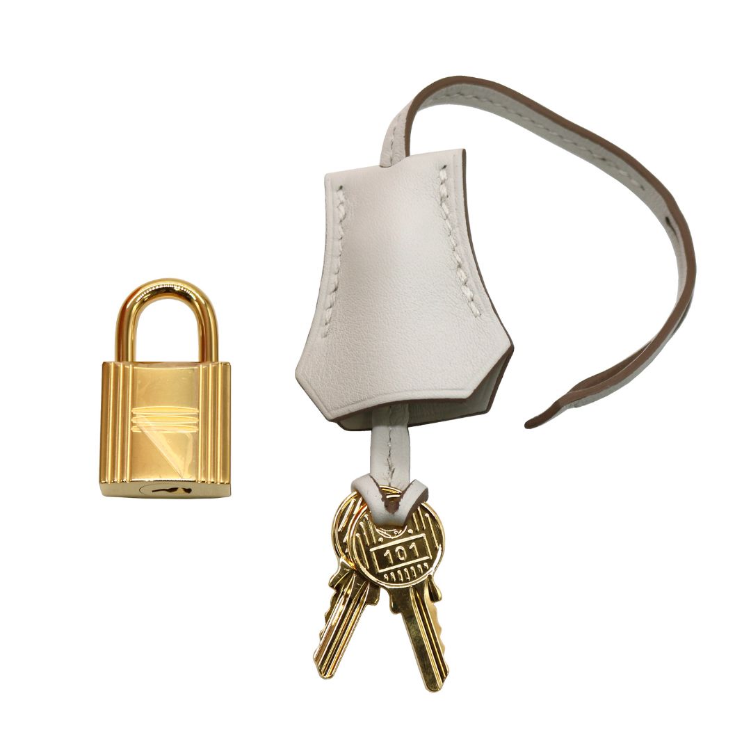 HERMES【エルメス】<br>バーキン25<br>ヴォースイフト<br>ニューホワイト/ゴールド金具【NEW】