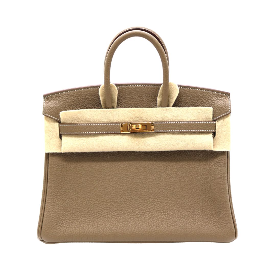 HERMES【エルメス】<br>バーキン25<br>トゴ<br>エトゥープ/ゴールド金具【NEW】