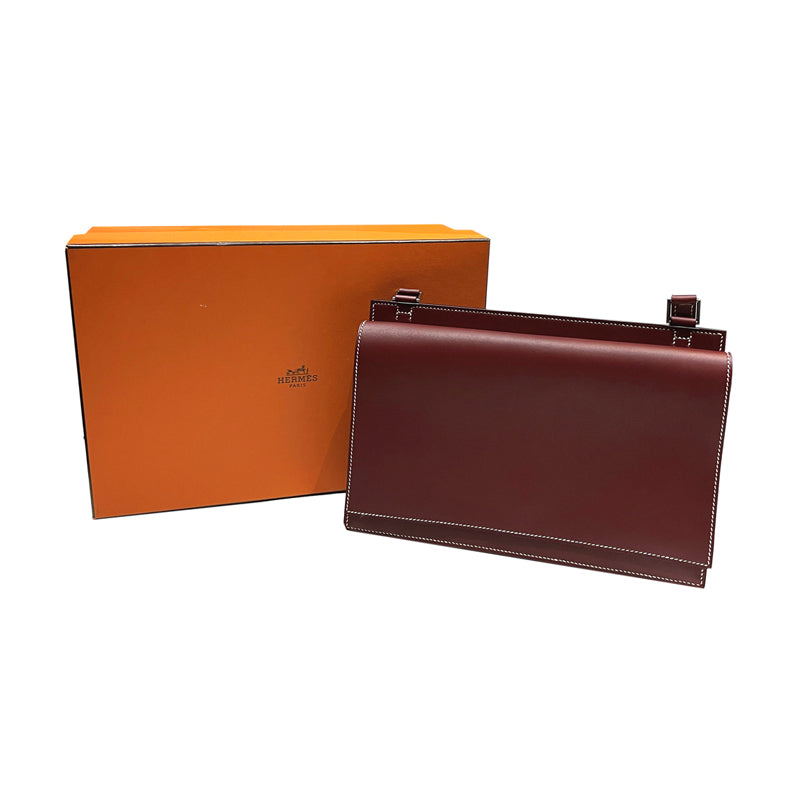 HERMES エルメス ボックスカーフ ヴァランタン ボルドー/SV金具【中古】