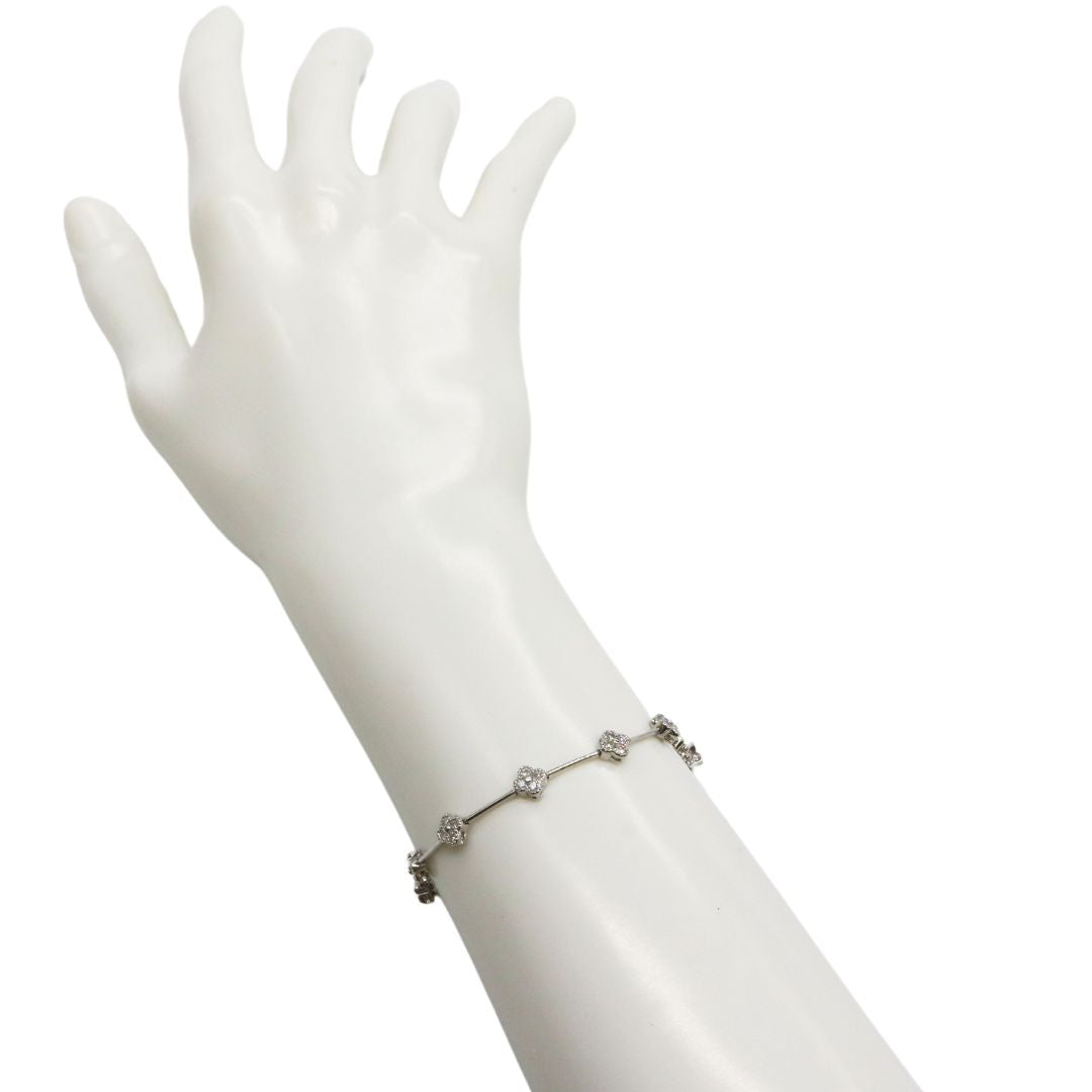 ORIGINAL JEWELRY<br>【オリジナルジュエリー】<br>Pt850 D1.00ct<br>ダイヤモンド フラワーブレスレット<br>【NEW】