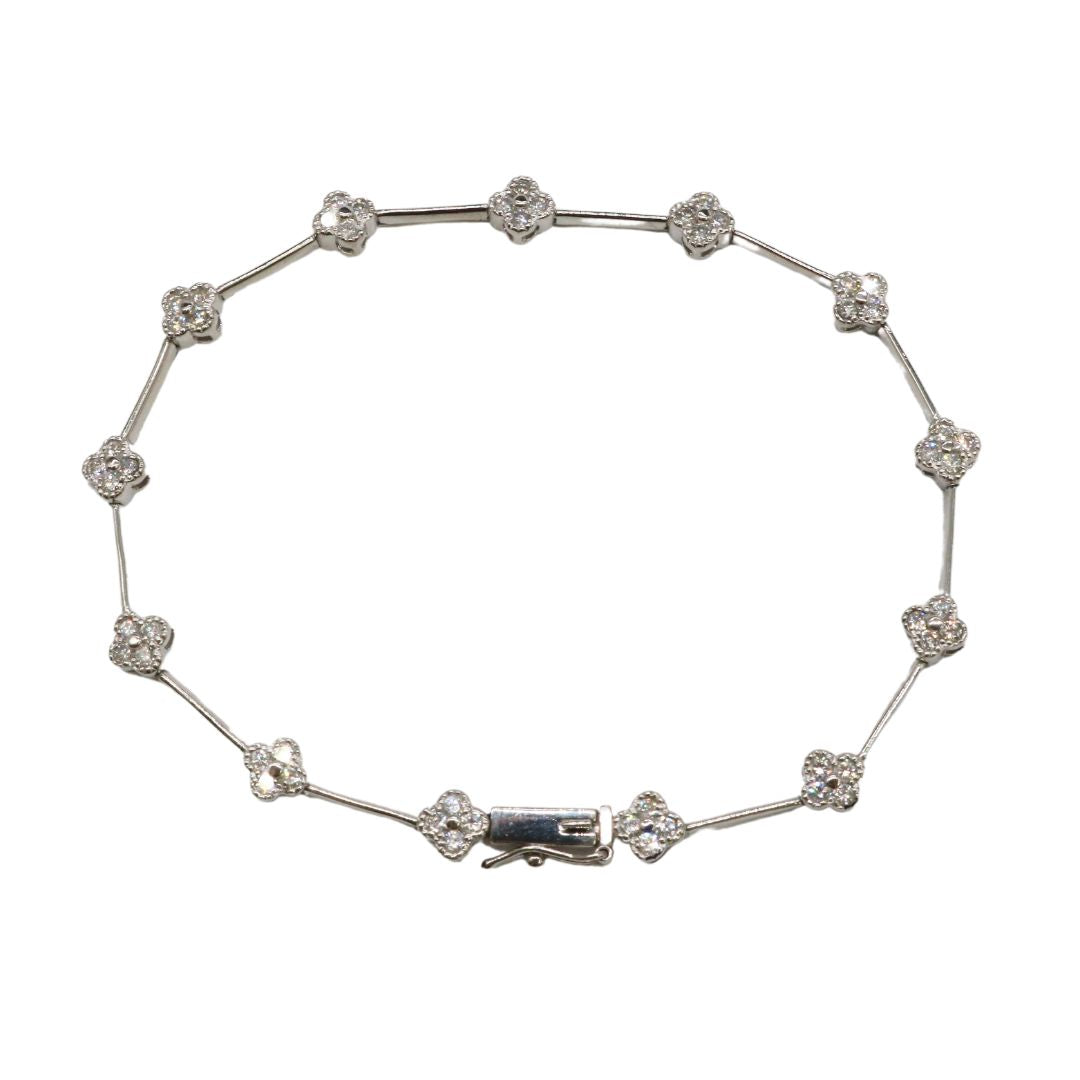 ORIGINAL JEWELRY<br>【オリジナルジュエリー】<br>Pt850 D1.00ct<br>ダイヤモンド フラワーブレスレット<br>【NEW】