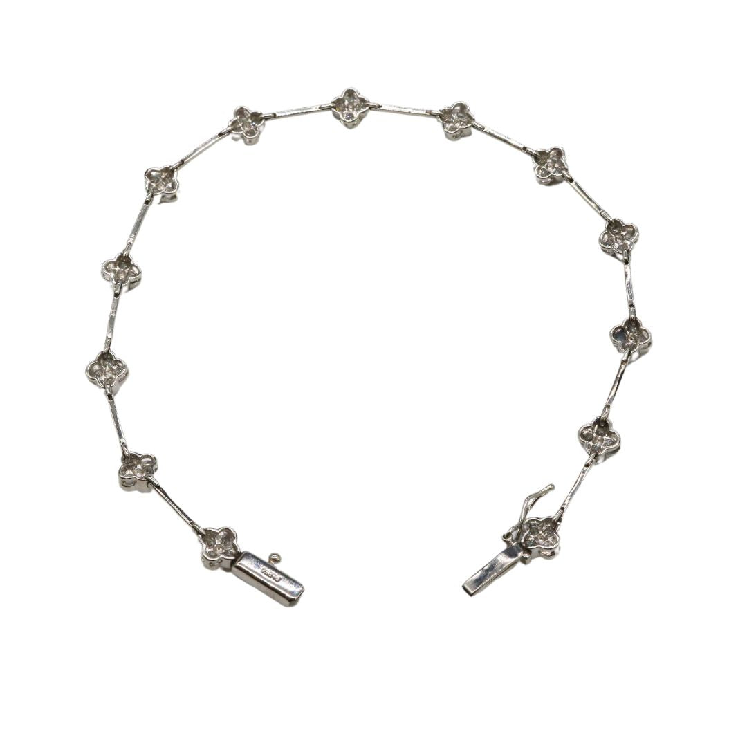 ORIGINAL JEWELRY<br>【オリジナルジュエリー】<br>Pt850 D1.00ct<br>ダイヤモンド フラワーブレスレット<br>【NEW】