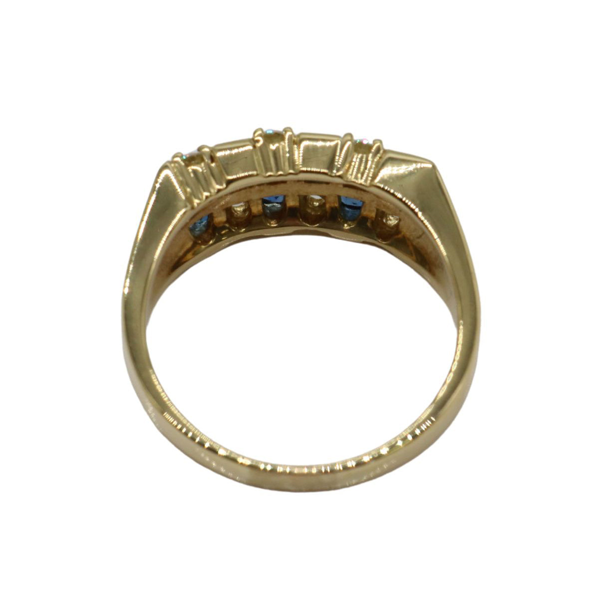 サファイア ダイヤモンド リング<br>K18YG<br>【USED】