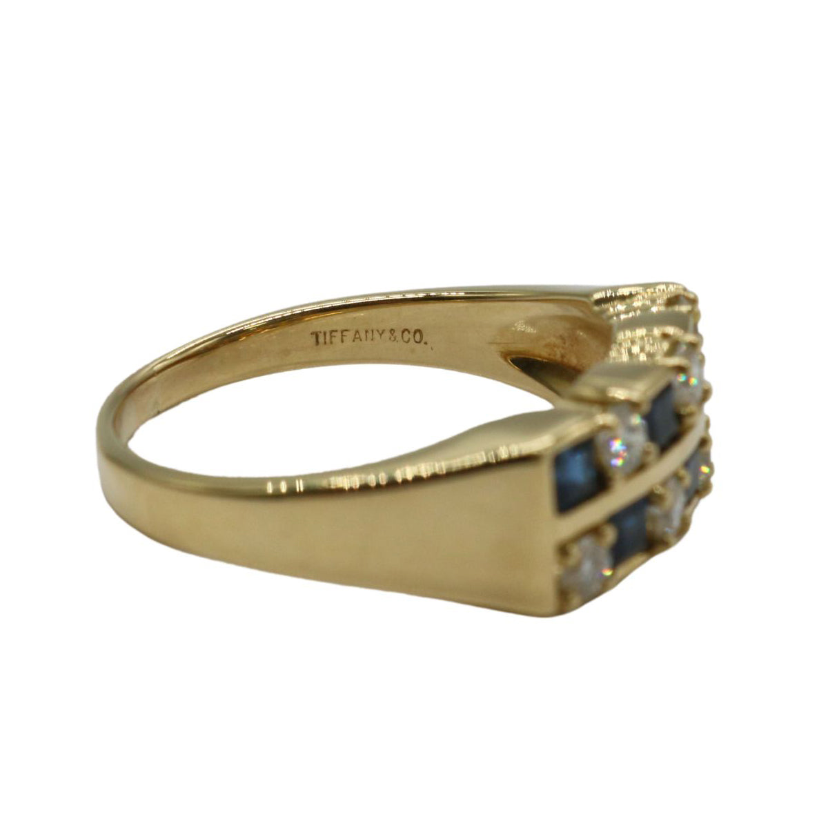 サファイア ダイヤモンド リング<br>K18YG<br>【USED】