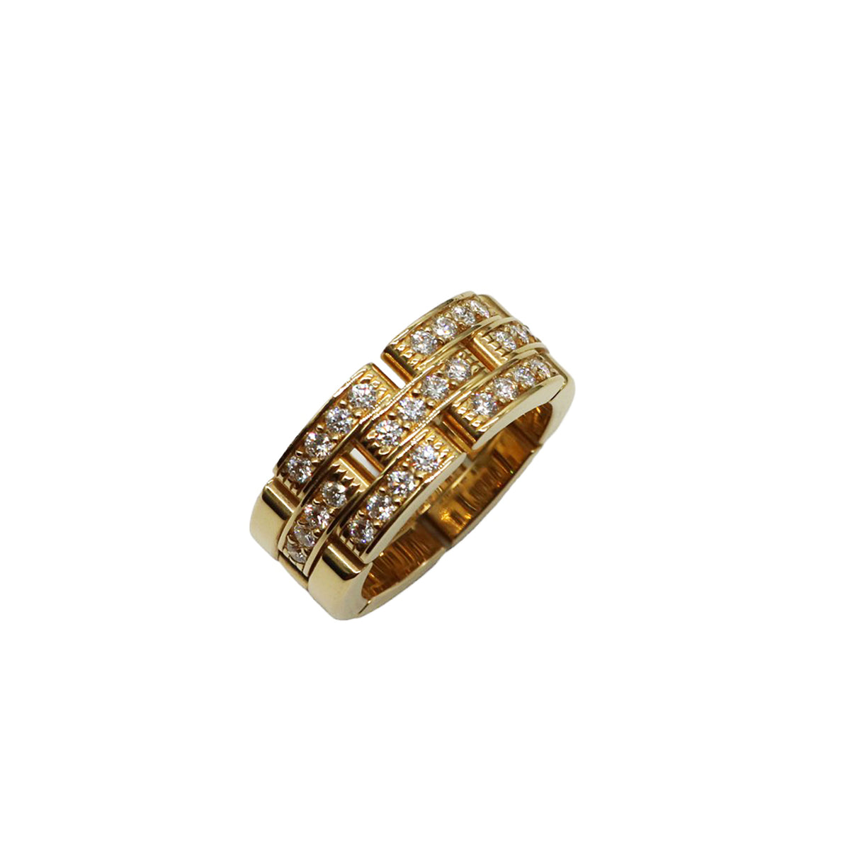 Cartier【カルティエ】<br>パンテール リング<br>3連ハーフパヴェ ダイヤモンド<br>K18YG<br>【USED】