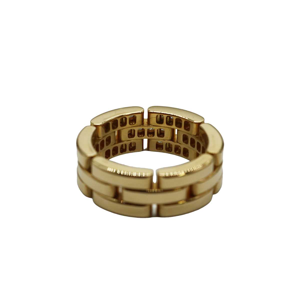 Cartier【カルティエ】<br>パンテール リング<br>3連ハーフパヴェ ダイヤモンド<br>K18YG<br>【USED】