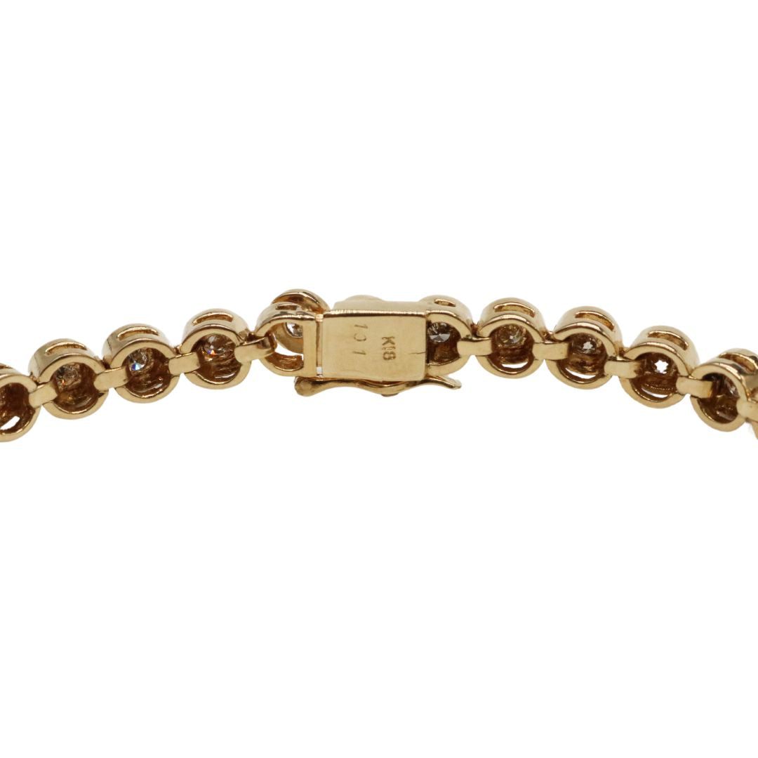 ORIGINAL JEWELRY<br>【オリジナルジュエリー】<br>K18YG D1.01ct<br>ダイヤモンド ラウンド テニスブレスレット<br>【USED】