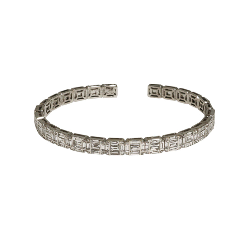 K18WG D2.80ct<BR>ダイヤモンド<br>バングル<BR>【USED】