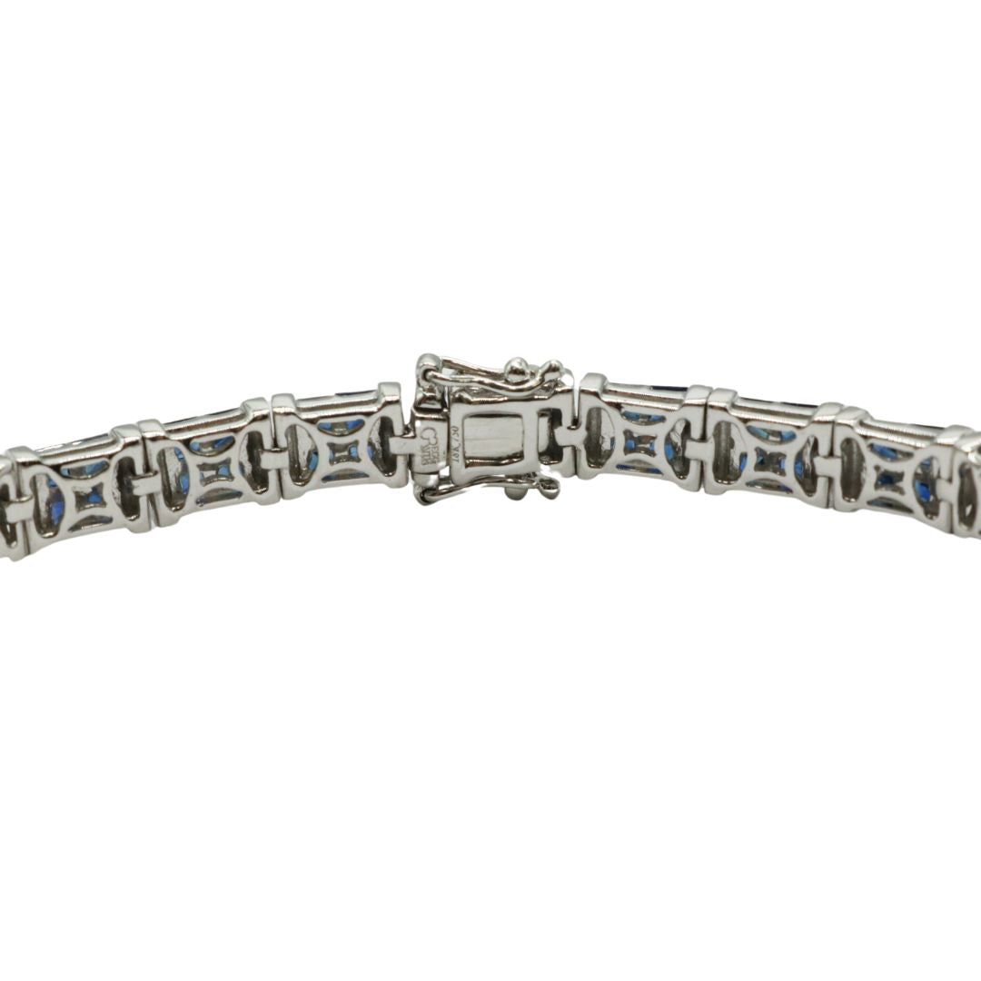 K18WG D1.00ct/S6.44<BR>サファイアダイヤモンド<BR>テニスブレスレット<BR>【NEW】