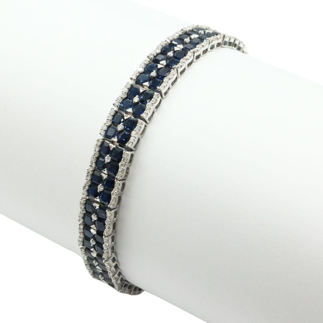 ORIGINAL JEWELRY<br>【オリジナルジュエリー】<br>K18WG D1.85ct/SF17.72ct<BR>サファイアダイヤモンド<BR>テニスブレスレット<BR>【NEW】