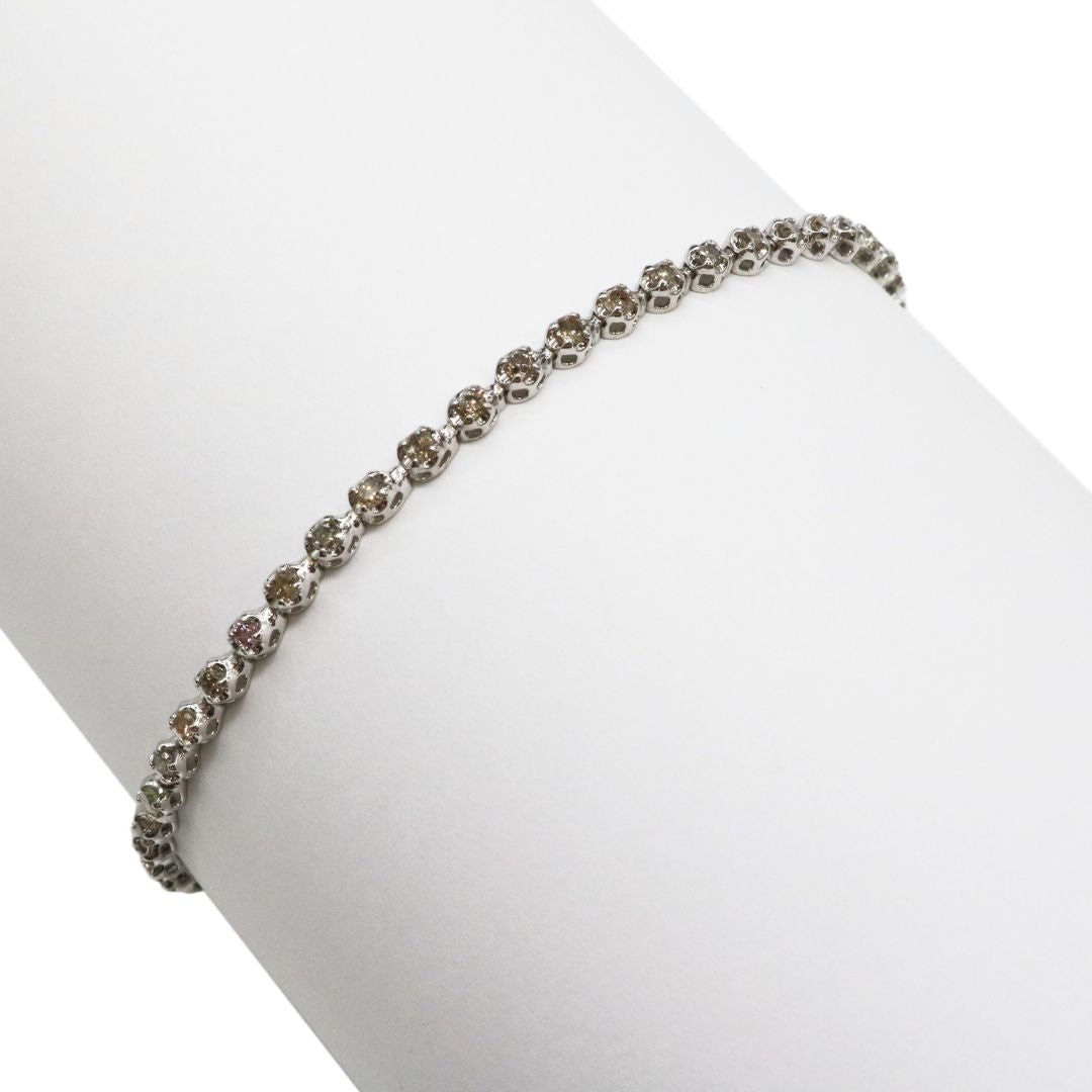 ORIGINAL JEWELRY<br>【オリジナルジュエリー】<br>K18WG D1.00ct<br>ダイヤモンド テニスブレスレット<br>【NEW】