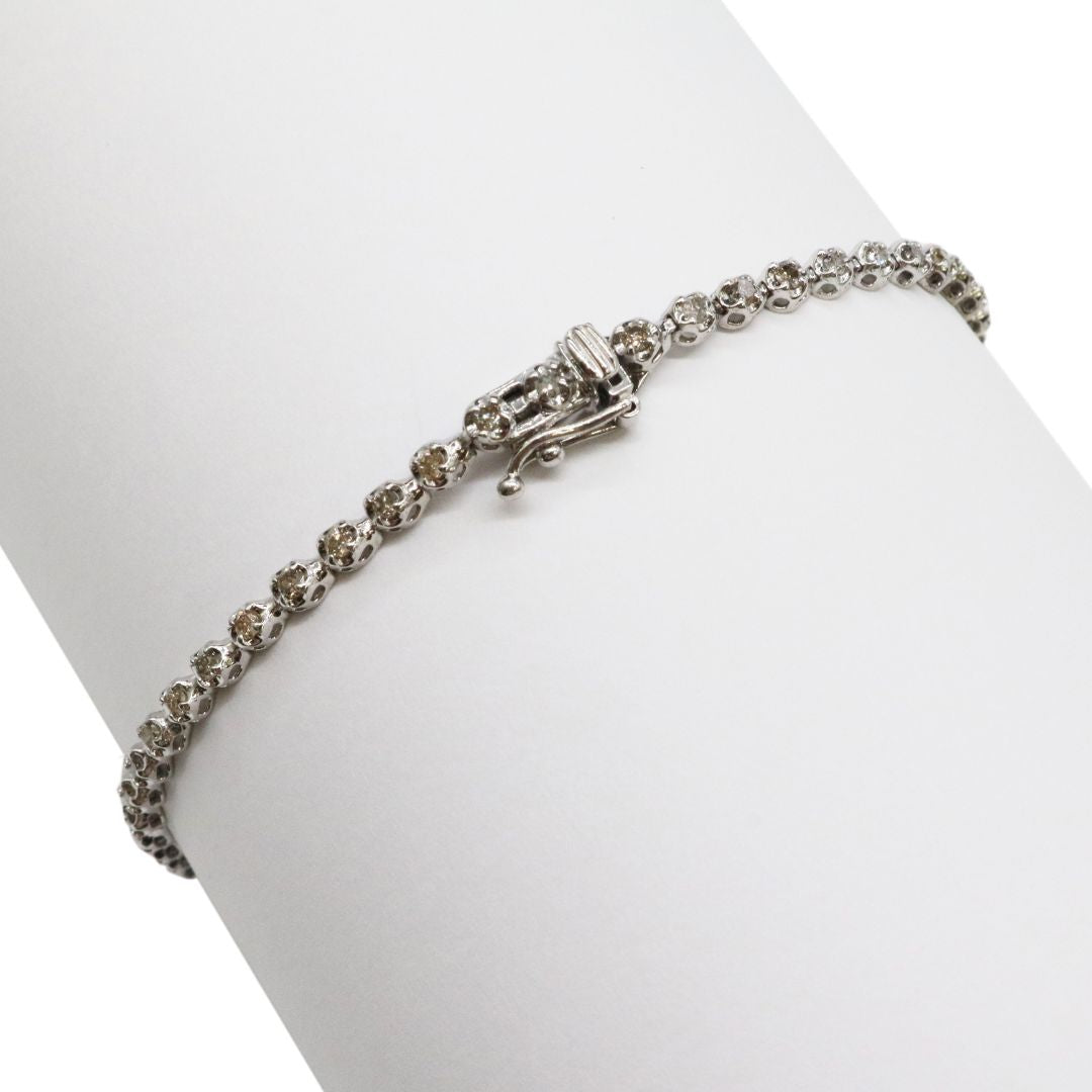 ORIGINAL JEWELRY<br>【オリジナルジュエリー】<br>K18WG D1.00ct<br>ダイヤモンド テニスブレスレット<br>【NEW】