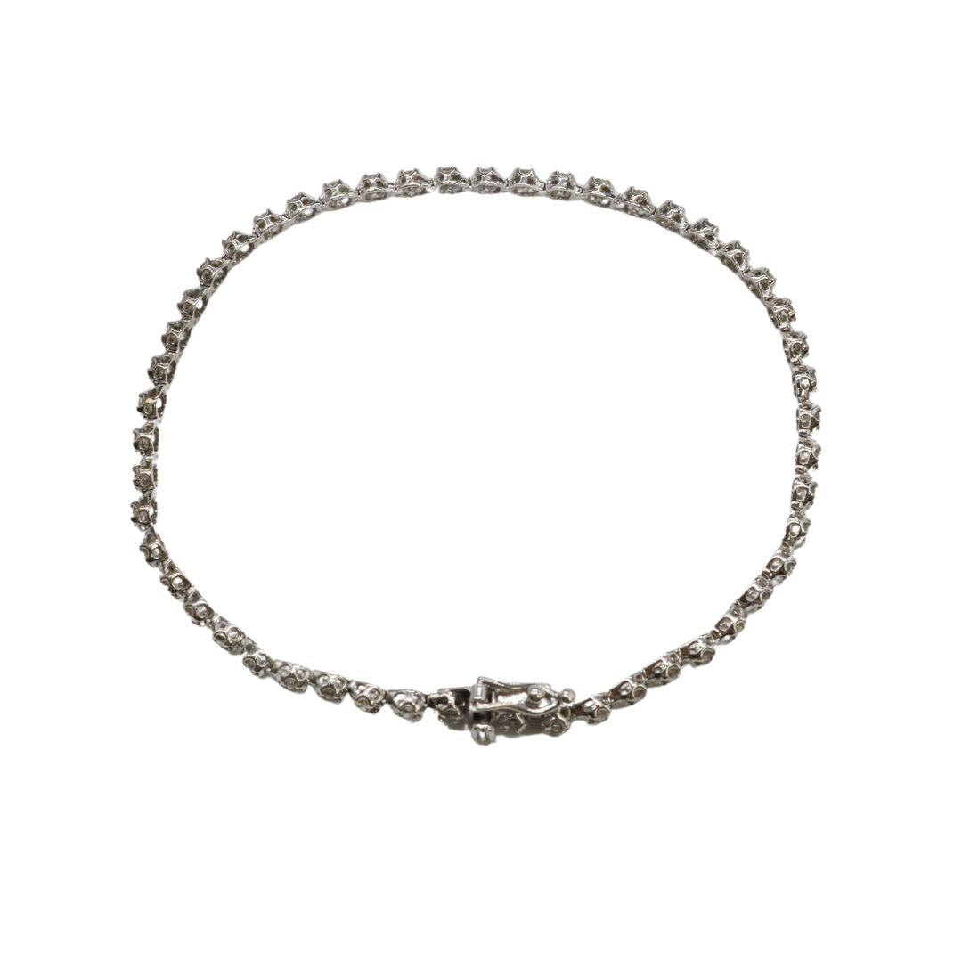ORIGINAL JEWELRY<br>【オリジナルジュエリー】<br>K18WG D1.00ct<br>ダイヤモンド テニスブレスレット<br>【NEW】