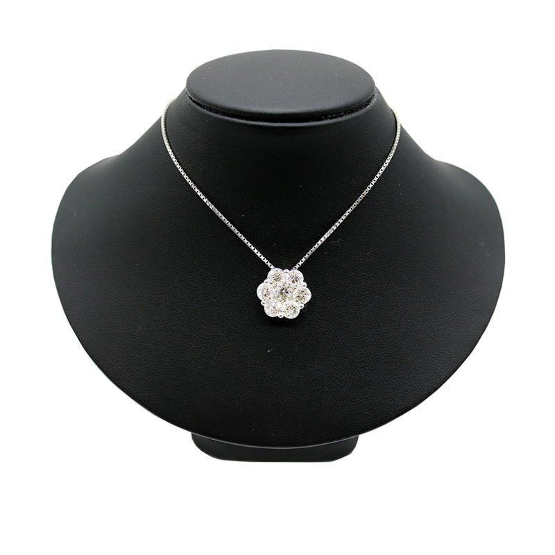 PT900/PT850/D3.003ct<BR>フラワーモチーフ<BR>ダイヤモンドペンダント<BR>【NEW】