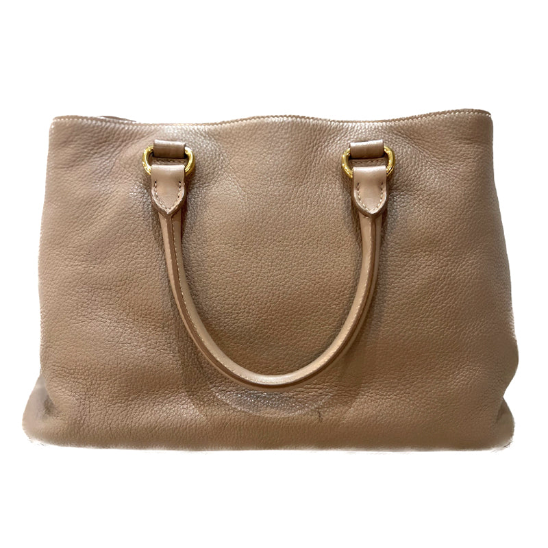 プラダ ロゴ トート 2WAYバッグ レザー ベージュ