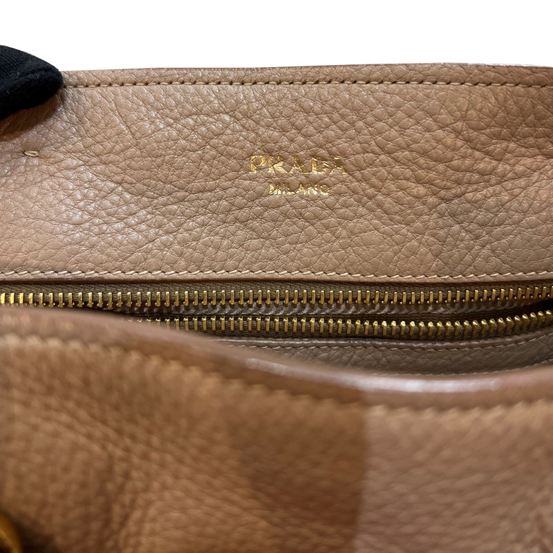 プラダ ロゴ トート 2WAYバッグ レザー ベージュ
