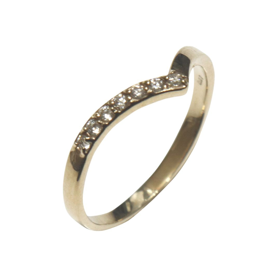 ORIGINAL JEWELRY<br>【オリジナルジュエリー】<br>K10YG/D0.07ct<BR>ダイヤモンド<BR>V字リング<BR>【未使用品】