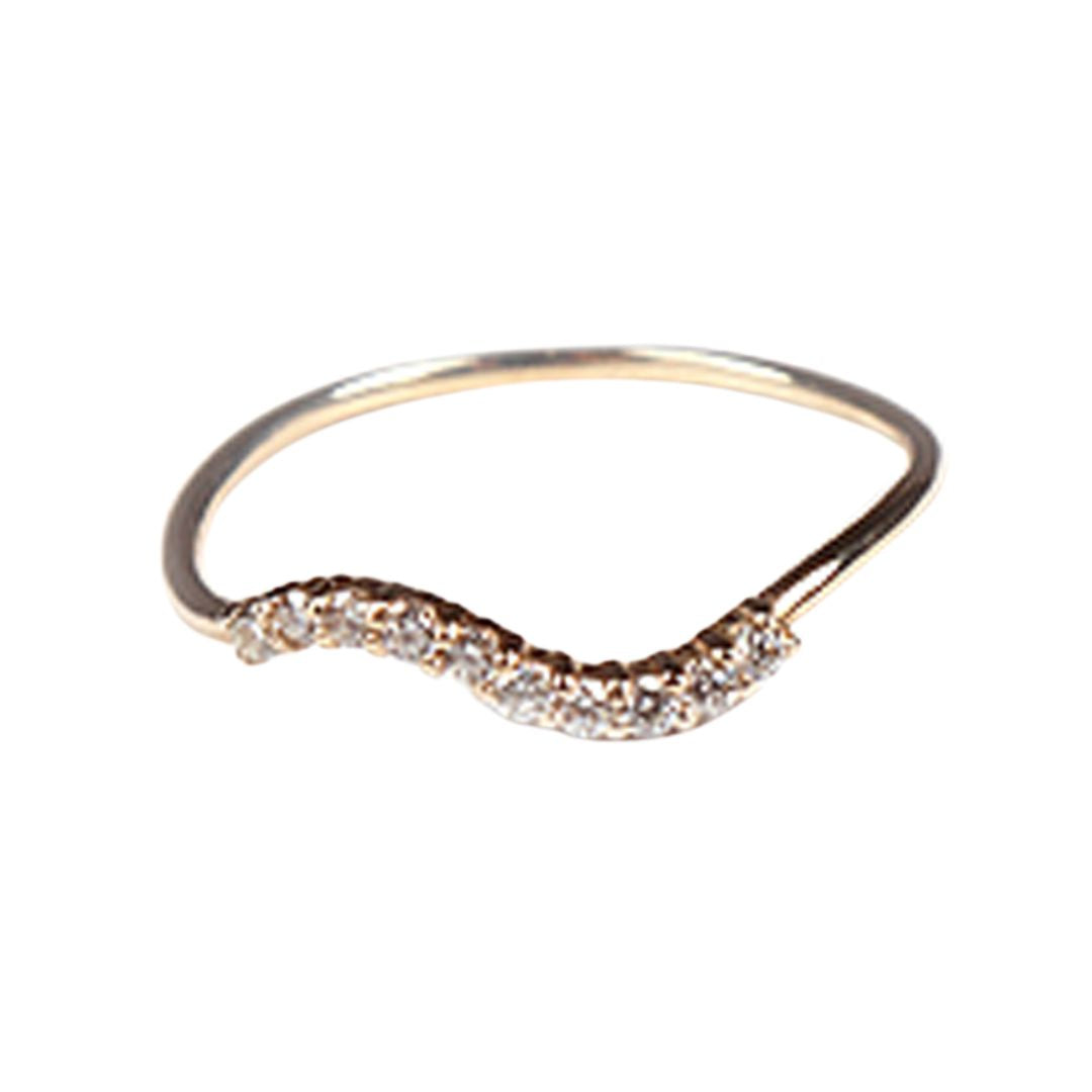 ORIGINAL JEWELRY<br>【オリジナルジュエリー】<br>K10YG/D0.10ct<BR>ダイヤモンド<BR>ウェーブリング<BR>【未使用品】