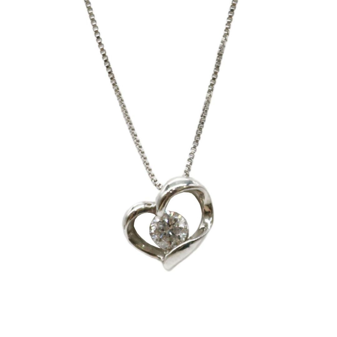 ORIGINAL JEWELRY<br>【オリジナルジュエリー】<br>PT850/PT900 D0.10ct<br>オープンハート<br>ダイヤモンドネックレス<br>【NEW】