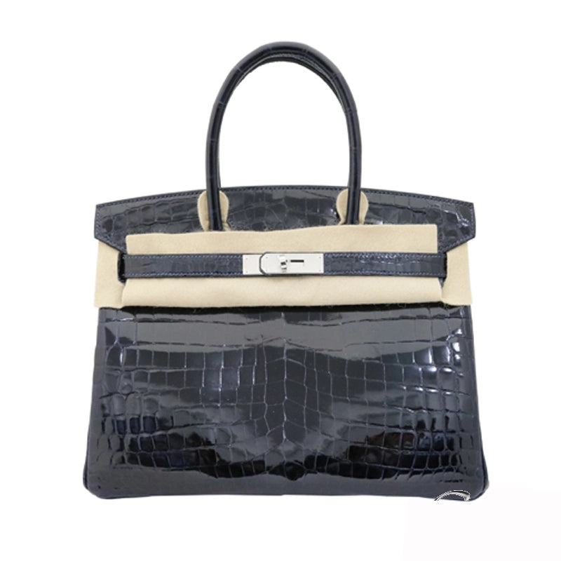 クロコダイル・ニロティカス<BR>バーキン30<BR>ブルーマリン/SV金具<BR>【未使用品】