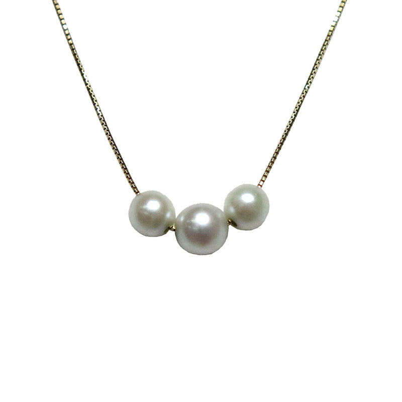 ORIGINAL JEWELRY<br>【オリジナルジュエリー】<br>K18YG<br>3連パール ネックレス<br>【NEW】