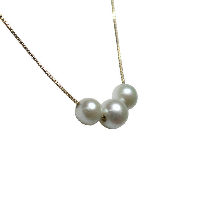 ORIGINAL JEWELRY<br>【オリジナルジュエリー】<br>K18YG<br>3連パール ネックレス<br>【NEW】