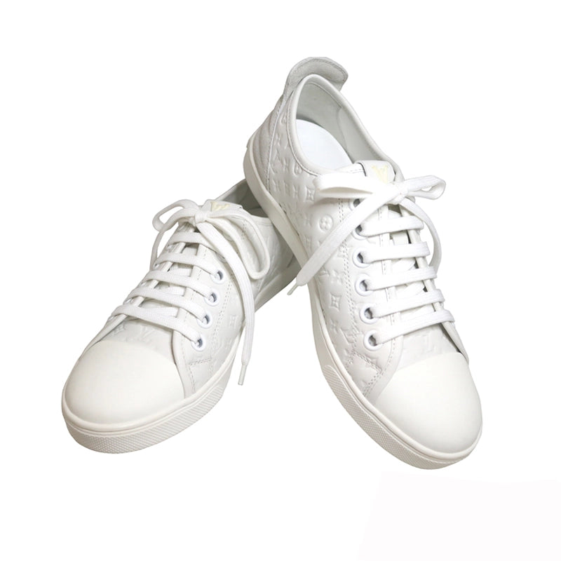 モノグラム<BR>スニーカー レディース<BR>ホワイト<BR>【USED】