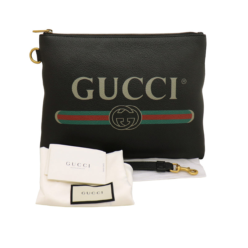GUCCI グッチ ロゴプリント クラッチバッグ 572770【中古】