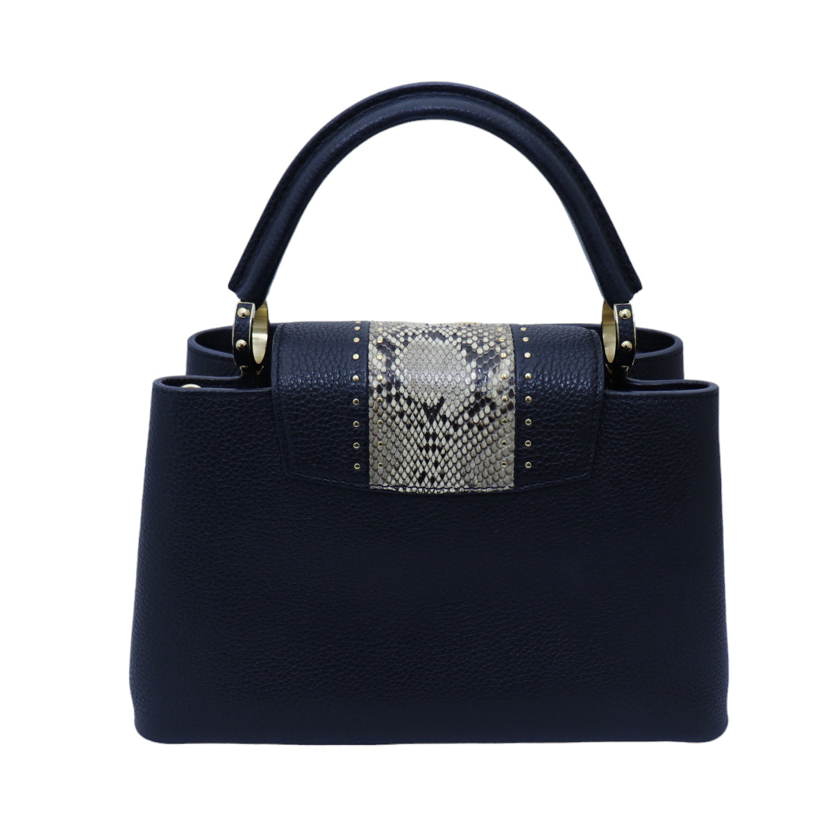 カプシーヌ BB<br>ブラック<br>トリヨンレザー×パイソン<br>ゴールド金具<br>【USED】