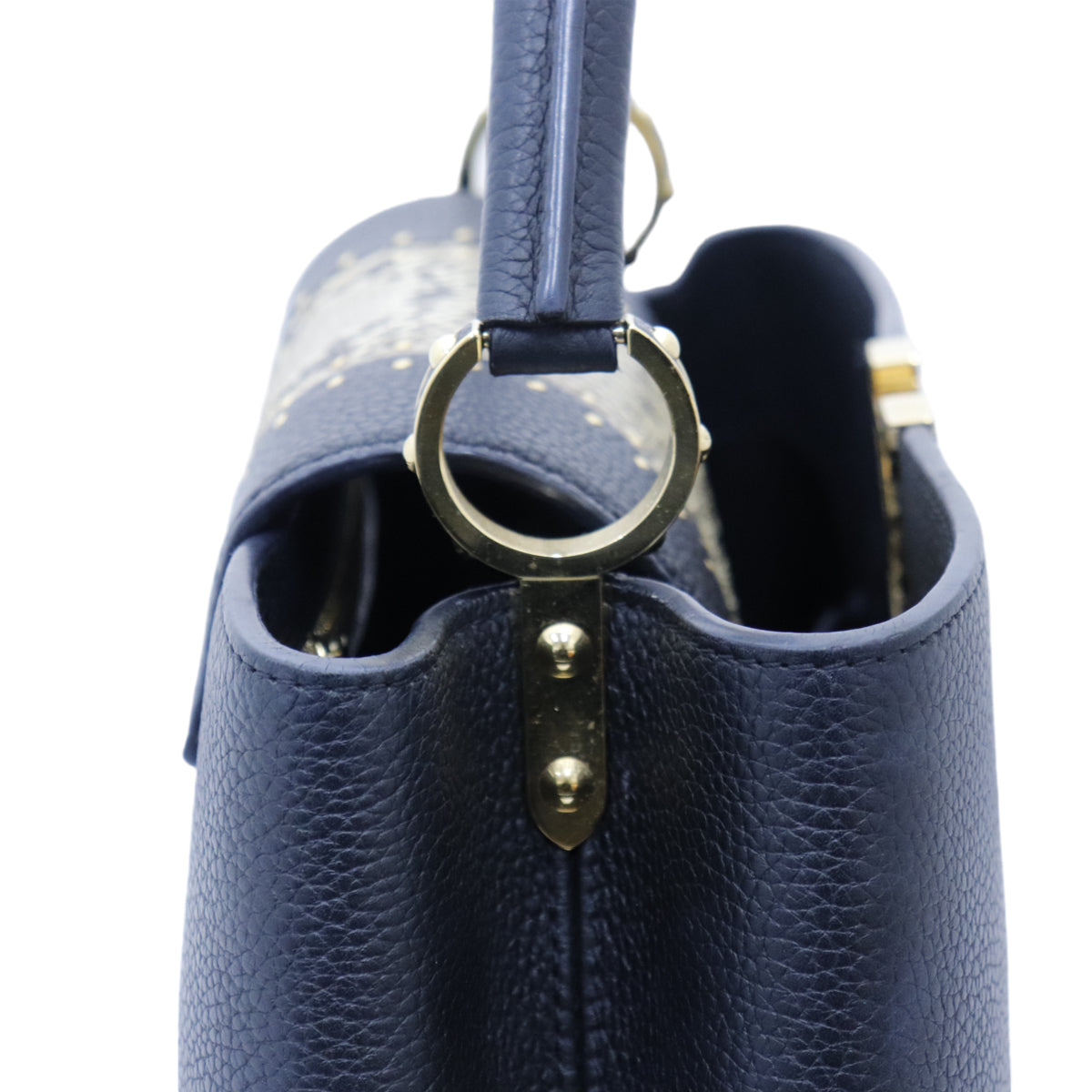 カプシーヌ BB<br>ブラック<br>トリヨンレザー×パイソン<br>ゴールド金具<br>【USED】