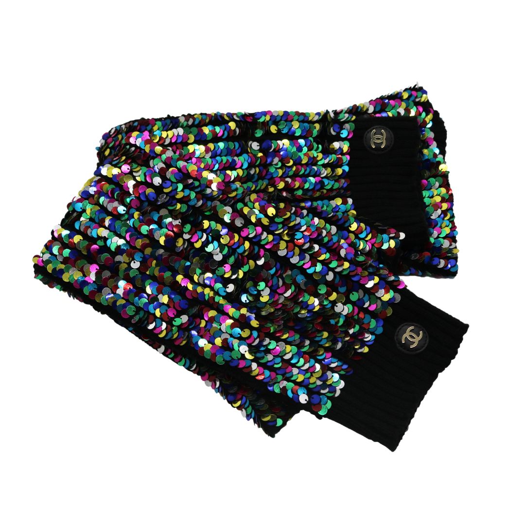 ゲートルココマーク<br>レッグウォーマー スパンコール<br>ブラック/マルチカラー<br>AA9806<br>【NEW】