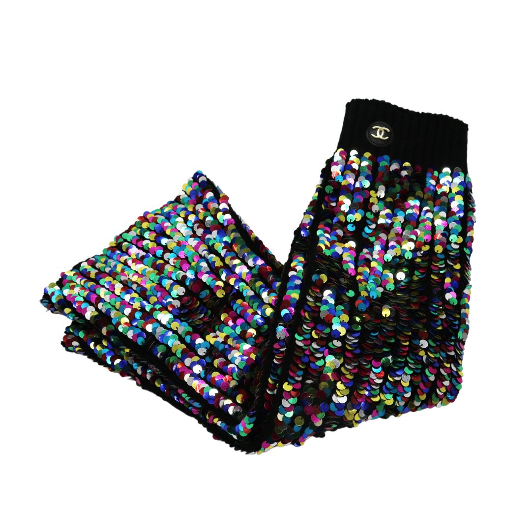 ゲートルココマーク<br>レッグウォーマー スパンコール<br>ブラック/マルチカラー<br>AA9806<br>【NEW】