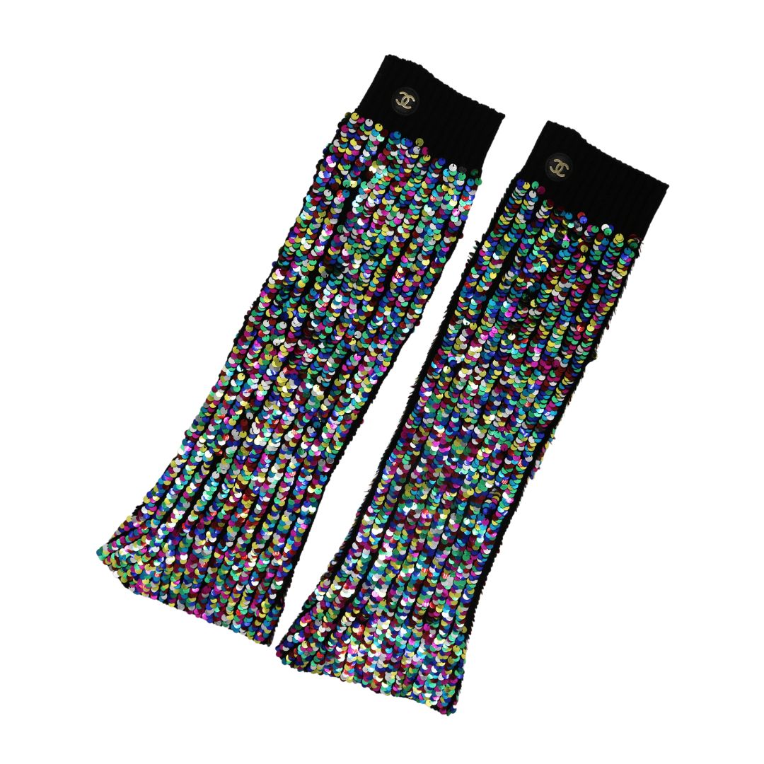 ゲートルココマーク<br>レッグウォーマー スパンコール<br>ブラック/マルチカラー<br>AA9806<br>【NEW】