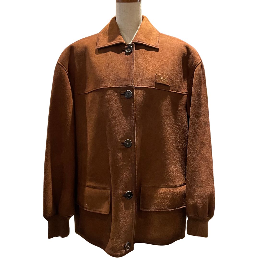 オーバーサイズ<br>スエード ジャケット<br>ブラウン<br>【NEW】