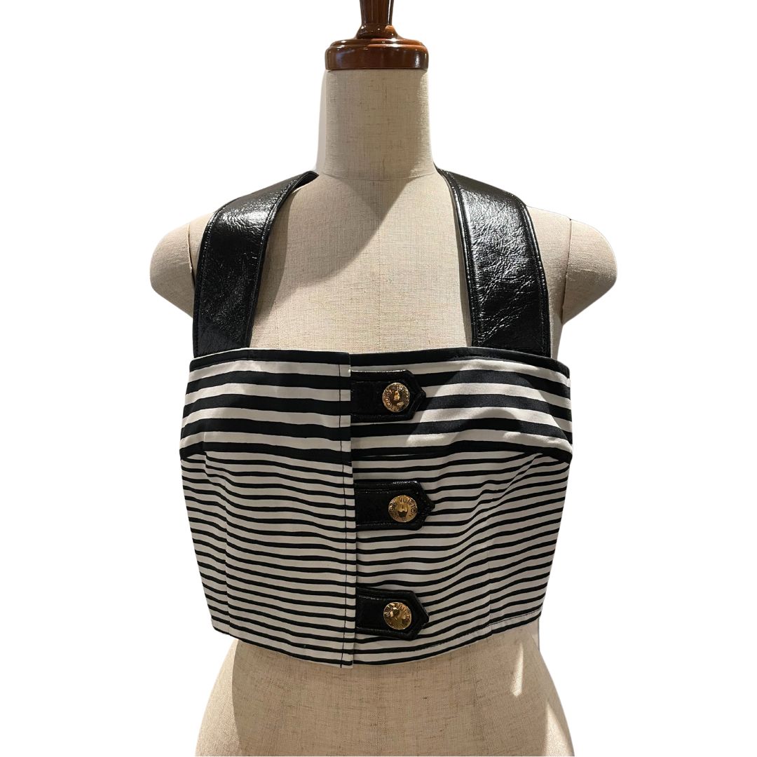 ミックスストライプ<br>クロップトップ<br>ブラック/ホワイト<br>RW232W 222 FPBL24<br>【未使用品】