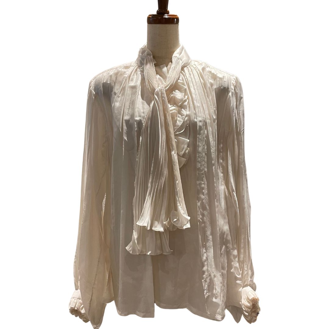 コポエットスリーブブラウス<br>ホワイト<br>FPBL19GIZ<br>【未使用品】