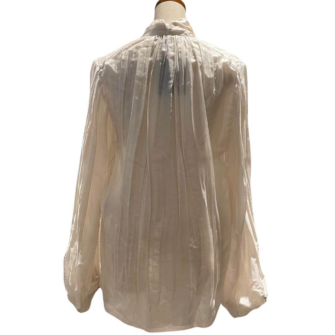 コポエットスリーブブラウス<br>ホワイト<br>FPBL19GIZ<br>【未使用品】